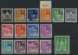 AMERIK. U. BRITISCHE ZONE 73-97eg **, 1948, 2 Pf. - 1 DM Eng Gezähnt, Prachtsatz, Mi. 700.- - Andere & Zonder Classificatie