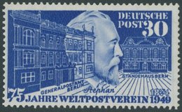 BUNDESREPUBLIK 116VIII *, 1949, 30 Pf. Stephan Mit Abart Punkt Rechts Unter Dem A In Ständehaus, Falzreste, Pracht - Sonstige & Ohne Zuordnung