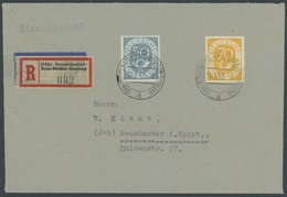 BUNDESREPUBLIK 134,136 BRIEF, 11.3.1952, 50 Und 70 Pf. Posthorn Auf FDC, Einschreibbrief Aus NEUMÜNSTER HANS-BÖCKLER-SIE - Sonstige & Ohne Zuordnung