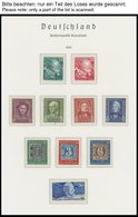 SAMMLUNGEN *, 1949-59, Ungebrauchte Sammlung Bundesrepublik Im Leuchtturm Falzlosalbum, Bis Auf 70-90 Pf. Posthorn Kompl - Oblitérés