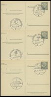 GANZSACHEN P 36 BRIEF, 1961, 8 Pf. Heuss Mit Postfachnummer Statt Postschließfachnummer, 3 Leer Gestempelte Karten Mit V - Verzamelingen