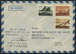 DEUTSCHE LUFTHANSA 14.5.1956, LH-Erstflug SOFIA-BERLIN Mit Bulgarischer Frankatur, Pracht - Oblitérés