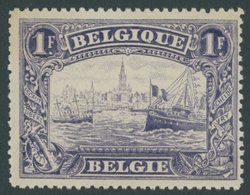 BELGIEN 125A **, 1915, 1 Fr. Hafen Antwerpen, Gezähnt A, Postfrisch, Pracht - 1849 Schulterklappen