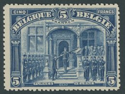 BELGIEN 127A *, 1915, 5 FRANKEN, Gezähnt A, Falzrest, Pracht, Mi. 400.- - 1849 Schulterklappen