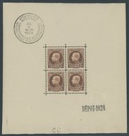 BELGIEN 186KB **, 1924, 5 Fr. Internationale Briefmarkenausstellung Im Kleinbogen (4), Pracht, Mi. 420.- - 1849 Hombreras