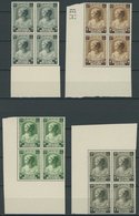 BELGIEN 457-64 VB **, 1937, Tuberkulose In Randviererblocks, Postfrischer Prachtsatz, Mi. 100.- - 1849 Epaulettes
