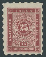 BULGARIEN P 2A *, Portomarken: 1884, 25 St. Lilarot, Gezähnt A, Mehrere Falzreste, Pracht, Mi. 420.- - Otros & Sin Clasificación