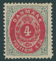 DÄNEMARK 17IA *, 1871, 3 S. Grau/lila, Falzrest, Pracht, Mi. 70.- - Gebraucht