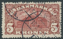 DÄNEMARK 66 O, 1912, 5 Kr. Hauptpost, Wz. 1, Rauhe Zähnung, Pracht, Mi. 120.- - Oblitérés