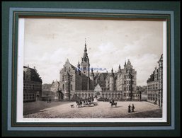 HILLEROD (Frederiksborg Slot), Schloß Frederiksborg Mit Reiterstaffage, Lithographie Mit Tonplatte Von Alexander Nay Nac - Litografía