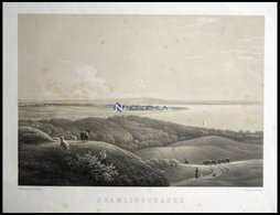 SKAMLINGSBANKE (Skamlingsbanke), Landschaft Mit Fluß Und Kleiner Tierherde Im Vordergrund, Lithographie Mit Tonplatte Vo - Lithographies