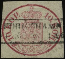 FINNLAND 2x O, 1856, 10 K. Karmin, Zentrischer R2 FREDRICHSHAMN, Senkrechter Bug, Feinst, Mi. 1000.- - Andere & Zonder Classificatie