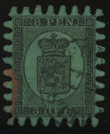 FINNLAND 6Cx O, 1867, 8 P. Schwarz Auf Grün, Praktisch Alle Zungen, Pracht - Andere & Zonder Classificatie