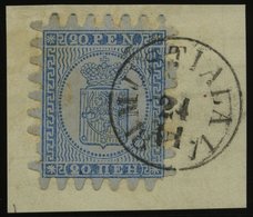 FINNLAND 8C BrfStk, 1866, 20 P. Blau, K1 MUSTIALA, 2 Kurze Zähne Sonst Prachtbriefstück - Sonstige & Ohne Zuordnung