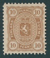 FINNLAND 15Byb *, 1882, 10 P. Graubraun, Gezähnt L 121/2, Falzrest, Pracht, Mi. 120.- - Autres & Non Classés