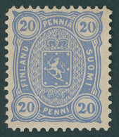 FINNLAND 16By *, 1881, 20 P. Blau, Gezähnt L 121/2, Falzrest, Pracht, Mi. 70.- - Andere & Zonder Classificatie