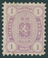 FINNLAND 19Ay *, 1877, 1 M. Rotlila, Gezähnt L 11, Falzreste, Falzhelle Stelle, Feinst, Mi. 1000.- - Otros & Sin Clasificación