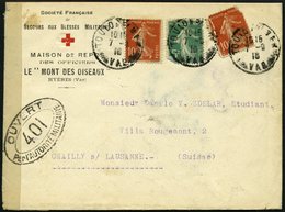 FRANKREICH FELDPOST 1915, Vordruckbrief Des Französischen Roten Kreuzes Aus Dem Hospital Der Sociètè Française De Secour - Kriegsmarken