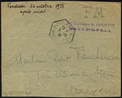 FRANKREICH FELDPOST 1938, Violetter Absenderstempel Le Capitaine R. Courtin, Con La 4 D Du 6 G.A.A. Auf Briefvorderseite - Kriegsmarken