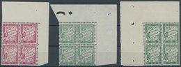 PORTOMARKEN P 47-49 VB **, 1924/5, 40 - 60 C. In Oberen Eckrandviererblocks, Postfrisch, Pracht, Mi. (154.-) - Timbres-taxe