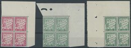 PORTOMARKEN P 47-49 VB **, 1924/5, 40 - 60 C. In Oberen Eckrandviererblocks, Postfrisch, Pracht, Mi. (154.-) - Postage Due