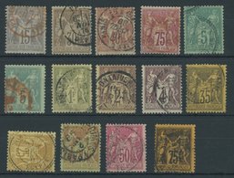 LOTS O, 1876-1890, 14 Verschiedene Werte Allegorie, Dabei Auch Bessere Stempel, Meist Pracht - Collections