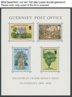 GUERNSEY Bl. 1 **, 1975, Block Exil Victor Hugos, 74x, Postfrisch, Pracht - Guernsey