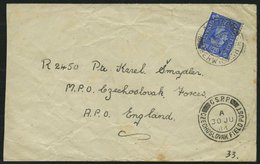 GROSSBRITANNIEN 1944, 21/2 P. Auf Feldpostbrief Nach England Mit Tschechischem Feldpoststempel, Feinst - Gebruikt