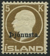 DIENST D 42 *, 1922, 5 Kr. Braun, Falzrest, Pracht, Signiert - Autres & Non Classés