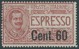 ITALIEN 148 **, 1922, 60 C. Auf 50 C. Eilmarke, Postfrisch, Pracht, Mi. 60.- - Afgestempeld