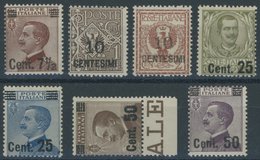 ITALIEN 166-72 **, 1923, 71/2 C. Auf 85 C. - 50 C. Auf 55 C. König Viktor Emanuel III Postfrischer Prachtsatz, Mi. 90.- - Usados