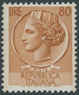 ITALIEN 891 **, 1953, 80 L. Orangebraun, Wz. 3, Postfrisch, Pracht, Mi. 120.- - Oblitérés