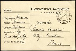 MILITÄRPOST 1938, Vordruck-Feldpostkarte Cartolina Postale/in Franchigia Mit Stempel Des Feldpostamtes No. 4 Und Entspre - Cartas & Documentos