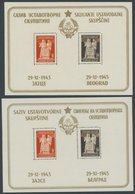 JUGOSLAWIEN Bl. 3I,II **, 1945, Blockpaar Volksrepublik, Beide Typen, Postfrisch, Pracht, Mi. 60.- - Andere & Zonder Classificatie