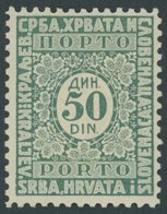 PORTOMARKEN P 61IIA *, 1921, 50 Din. Dunkelgrün, Type II, Falzrest, Pracht - Timbres-taxe