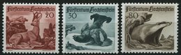 LIECHTENSTEIN 285-87 **, 1950, 3. Jagdserie, Prachtsatz, Mi. 90.- - Autres & Non Classés