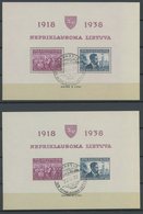 LITAUEN Bl. 1A/B O, 1939, Blockpaar 20 Jahre Republik, Sonderstempel, Pracht, Mi. 185.- - Litauen