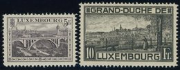 LUXEMBURG 136B,143B **, 1934, 5 Und 10 Fr. Landschaften, Gezähnt B, Postfrisch, 2 Prachtwerte, Mi. 80.- - 1859-1880 Armoiries