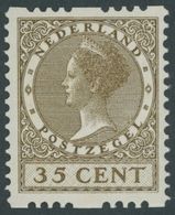 NIEDERLANDE 189B *, 1926, 35 C. Braunoliv, Wz. 2, Rollenzähnung, Falzrest, Pracht - Autres & Non Classés