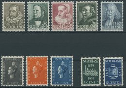 NIEDERLANDE 313-20,334/5 **, 1938/9, 3 Postfrische Prachtsätze, Mi. 77.- - Sonstige & Ohne Zuordnung