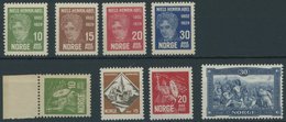 NORWEGEN 150-53,155-58 **, 1929/30, Abel Und König Olaf II, 2 Postfrische Prachtsätze, Mi. 100.- - Autres & Non Classés