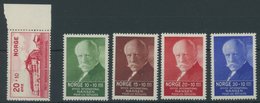 NORWEGEN 162,172-75 **, 1931/5, Radiumhospital Und Nansen-Fond, 5 Postfrische Prachtwerte, Mi. 80.- - Sonstige & Ohne Zuordnung