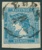 ÖSTERREICH BIS 1867 6II O, 1851, 0.6 Kr. Blau, Type IIIb, K1 BRES(CIA), Voll-überrandig, Pracht, Fotobefund Dr. Ferchenb - Used Stamps