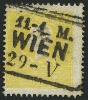 ÖSTERREICH 10IIa O, 1859, 2 Kr, Gelb, Type II, R3 WIEN, Befund Matl, Pracht - Used Stamps