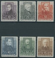 ÖSTERREICH 1918-1938 524-29 **, 1931, Dichter, Postfrischer Prachtsatz, Mi. 220.- - Autres & Non Classés