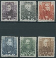 ÖSTERREICH 1918-1938 524-29 **, 1931, Dichter, Postfrischer Prachtsatz, Mi. 220.- - Other & Unclassified