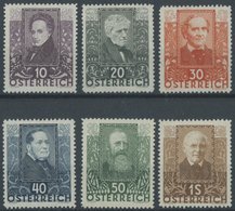 ÖSTERREICH 1918-1938 524-29 *, 1931, Dichter, Falzrest, Prachtsatz - Autres & Non Classés