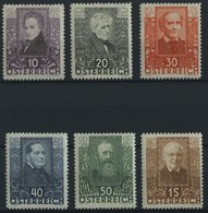 ÖSTERREICH 524-29 *, 1931, Dichter, Falzreste, Prachtsatz - Sonstige & Ohne Zuordnung