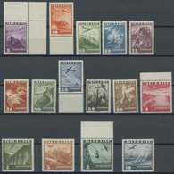 ÖSTERREICH 1918-1938 598-612 **, 1935, Flugzeug über Landschaften, Postfrischer Prachtsatz, Mi. 190.- - Otros & Sin Clasificación