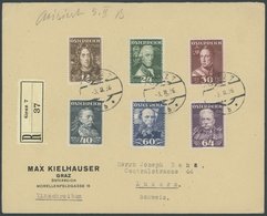 ÖSTERREICH 1918-1938 617-22 BRIEF, 1935, Herrführer Mit Tagesstempeln GRAZ 7 Auf Einschreibbrief In Die Schweiz, Pracht - Otros & Sin Clasificación